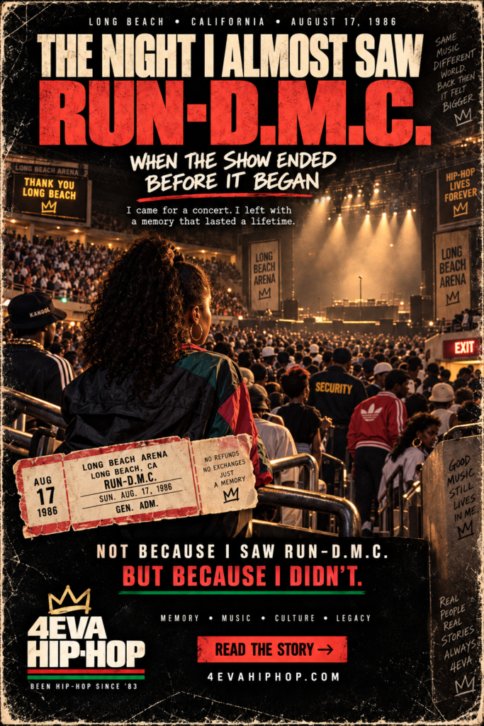 The Night I Almost Saw Run-D.M.C. — 4EVA HIP-HOP memory from Long Beach Arena, August 17, 1986.