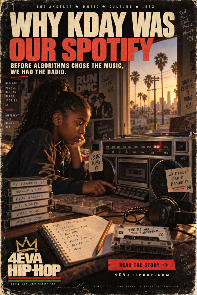 Why KDAY Was Our Spotify — 4EVA HIP-HOP story about radio, cassette culture and music discovery in 1980s Los Angeles.